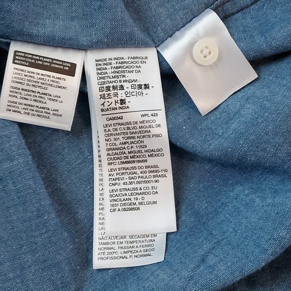 Levi's Oversized Two Tone Jean Button Down shirt